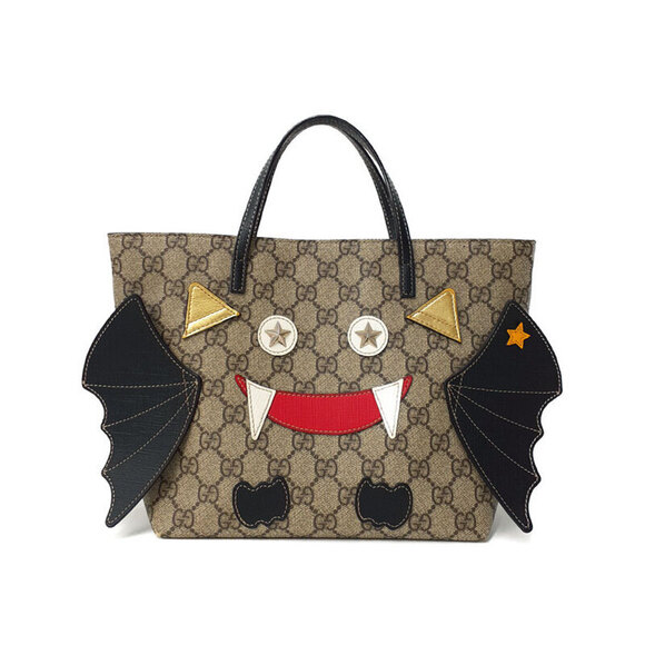Gucci Handbags - GUCCI GG Supreme Bat Tote Bag Handbag Brown